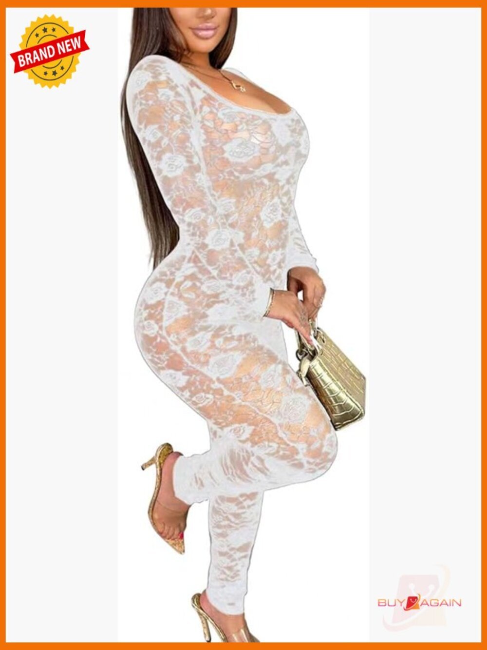 Elegant Lace Jumpsuit - Sexy Backless Mesh Party Romper Bodycon